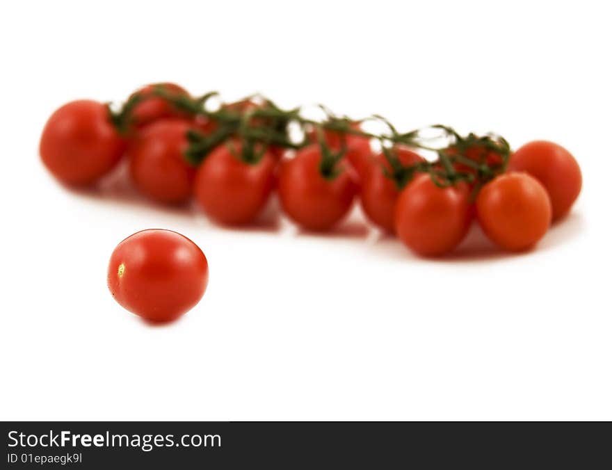 A group of cherry tomatoes. Isolated.