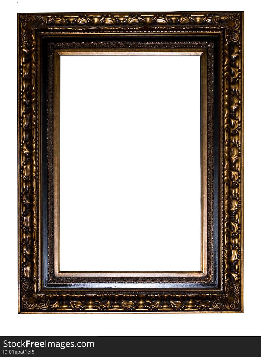 Old  gold frame  modern decorativ retro carved. Old  gold frame  modern decorativ retro carved