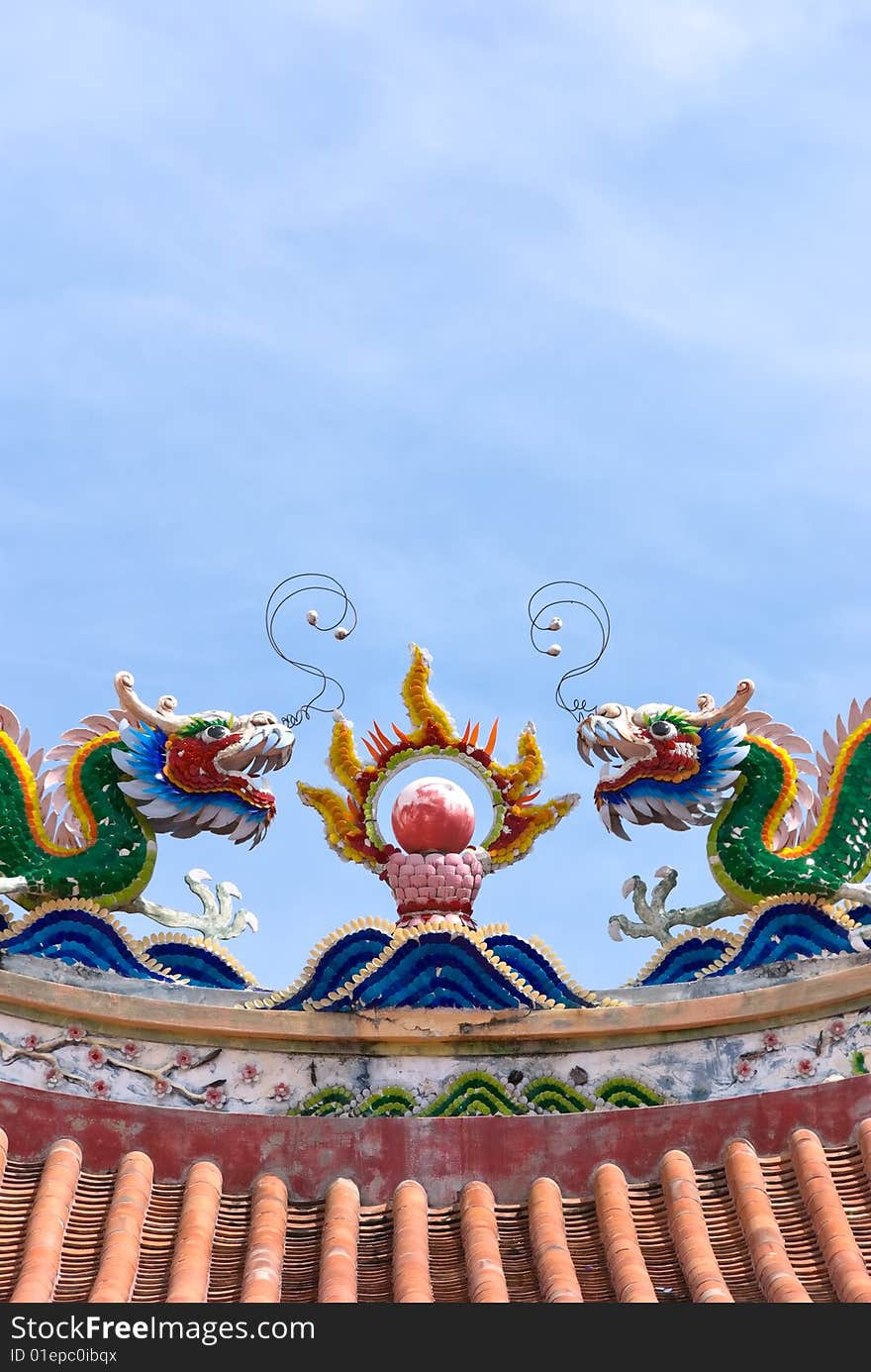 Chinese temple roof decorations