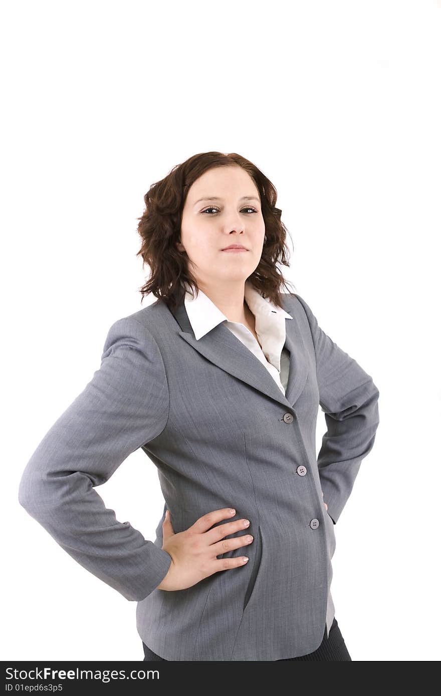 Business woman on a white background