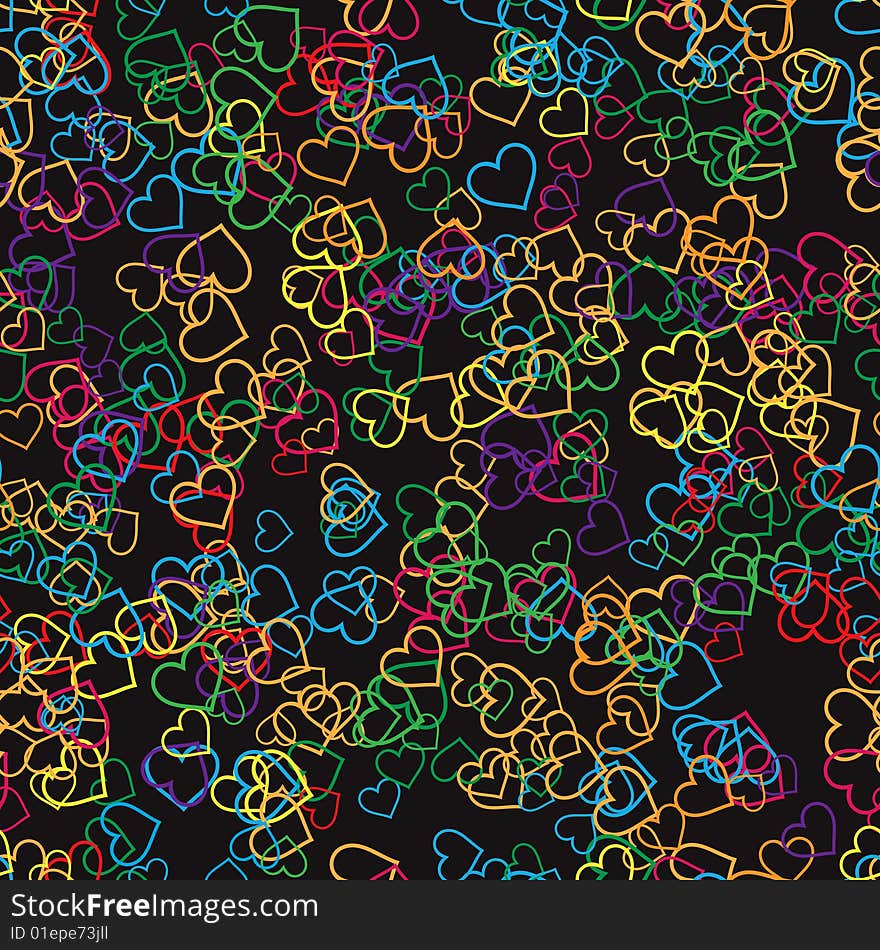 Seamless texture with colored hearts. Seamless texture with colored hearts