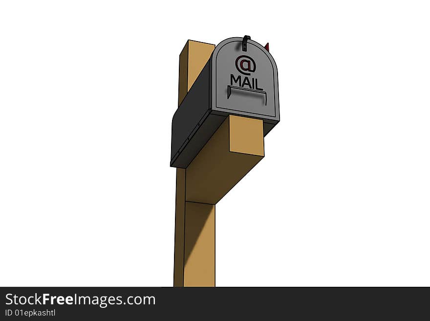 Classic american mailbox - 3d isolated illustration