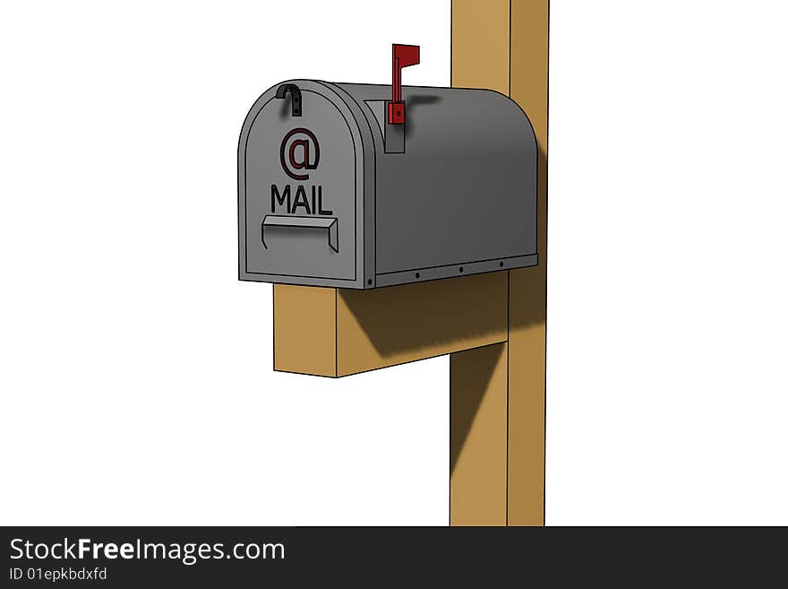 Classic american mailbox - 3d isolated illustration