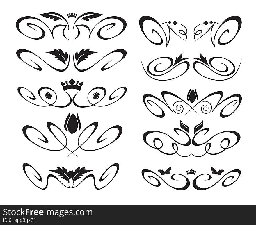 Set of vector patterns for design