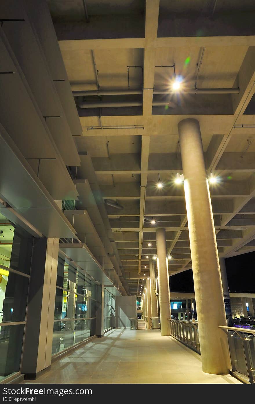 Corridor of public building at night. Corridor of public building at night