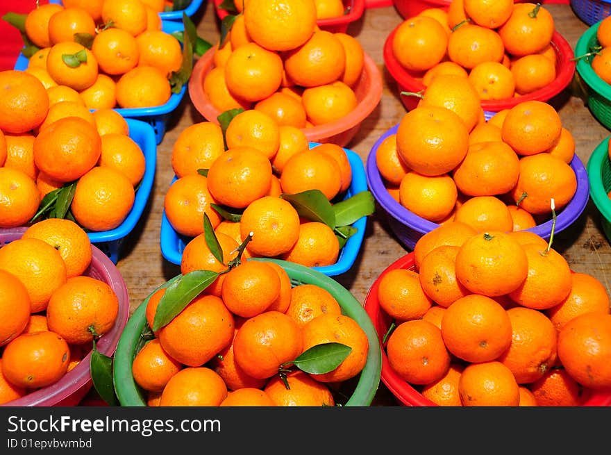 Mandarin orange in the market