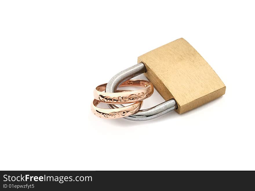 Padlock and rings