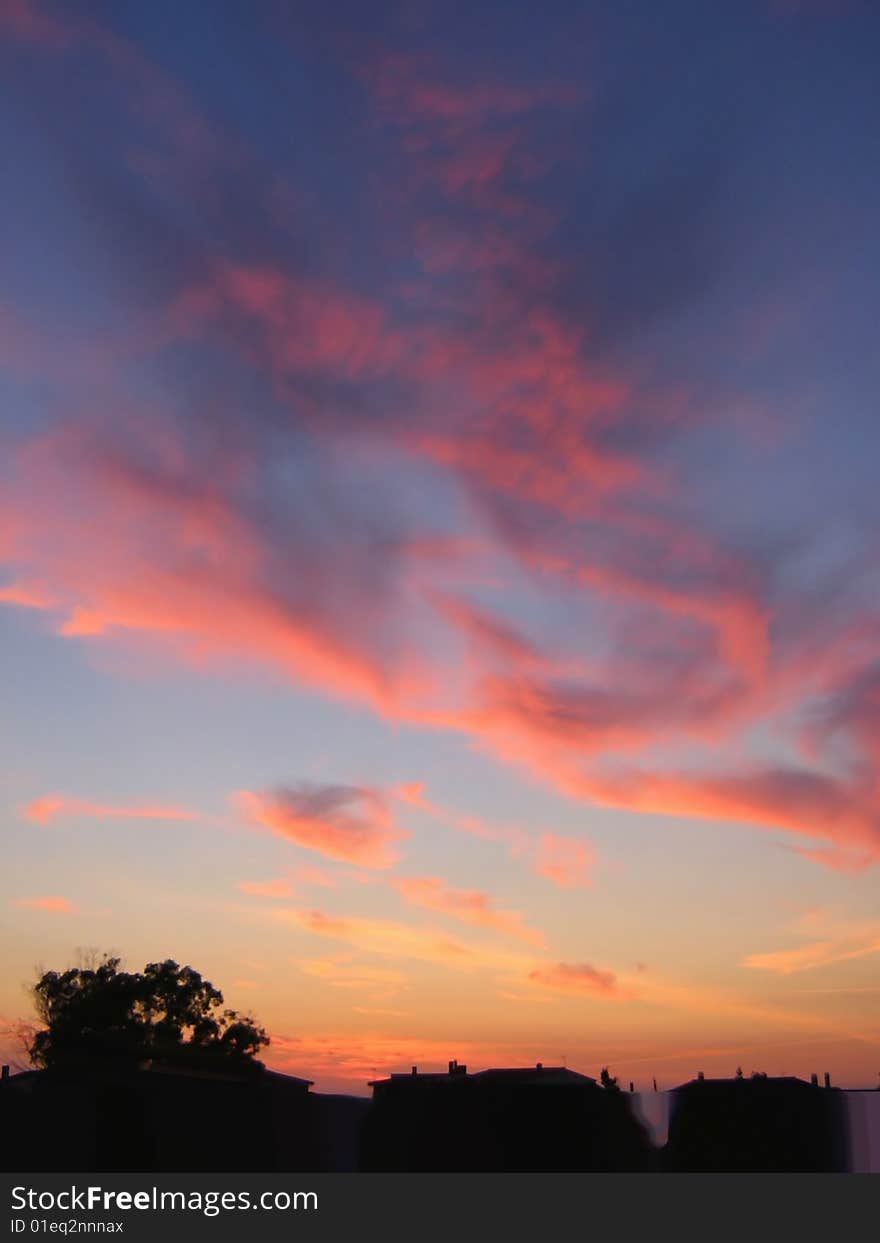 A photo of a sunset in Sardinia, Italy. A photo of a sunset in Sardinia, Italy