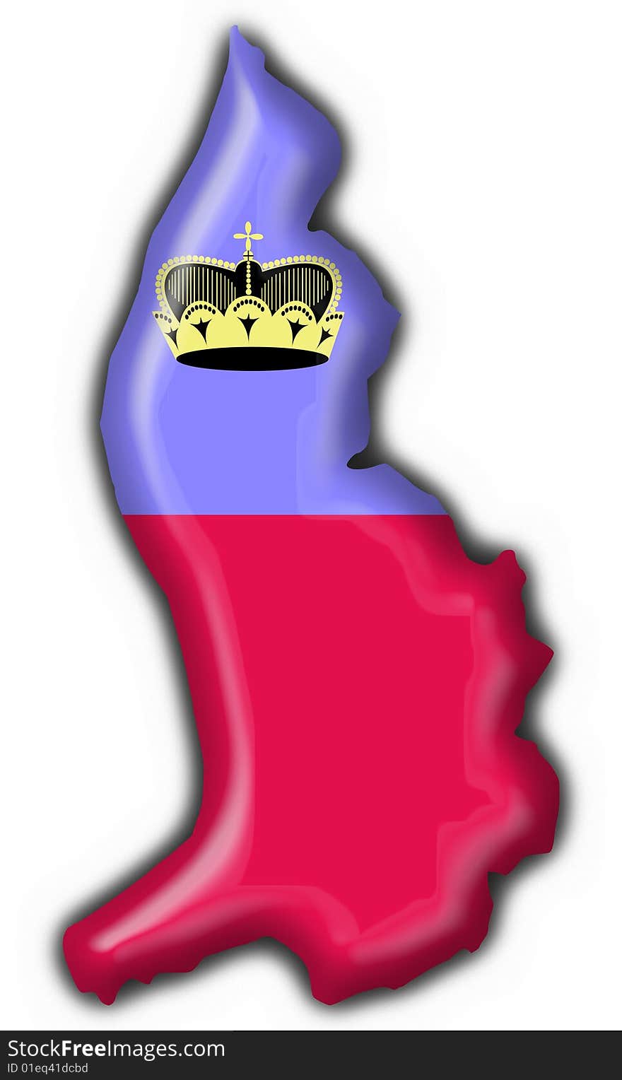 Liechtenstein Button Flag Map Shape