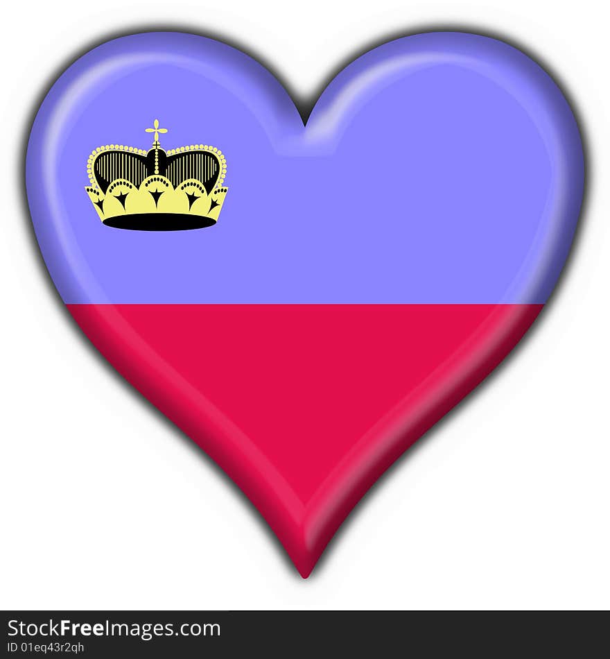 Liechtenstein button flag heart shape