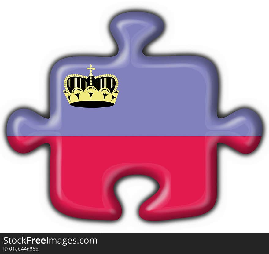 Liechtenstein button flag - 3d made. Liechtenstein button flag - 3d made