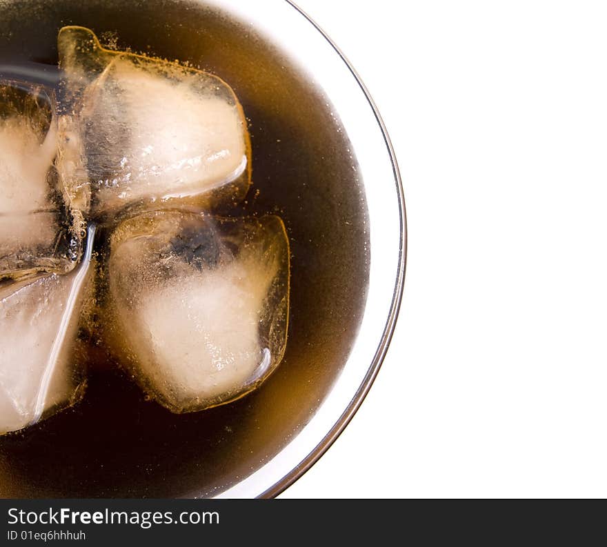 Glass with cola. Isolated on white