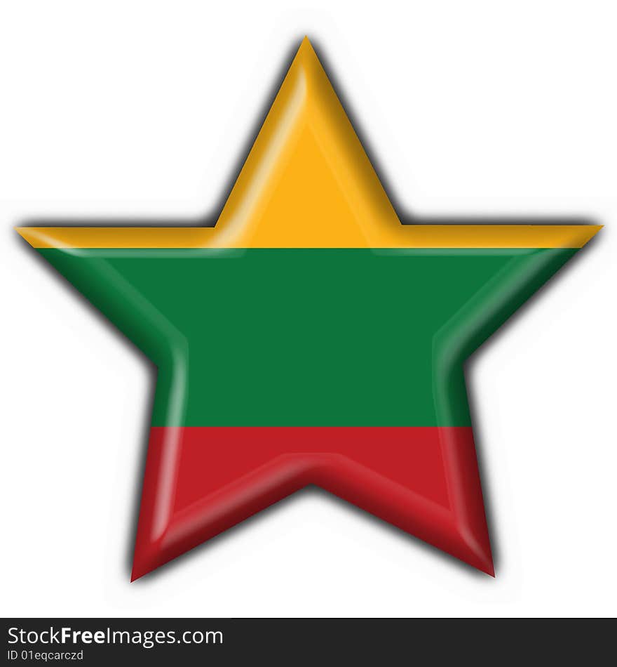 Lithuania button flag star shape