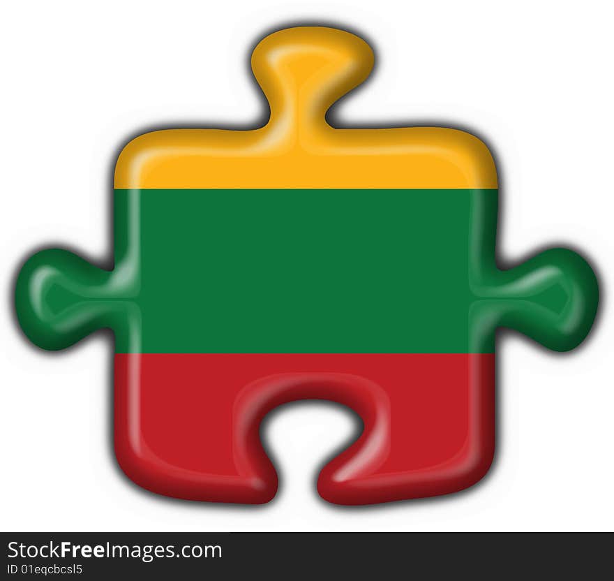 Lithuania button flag - 3d made. Lithuania button flag - 3d made