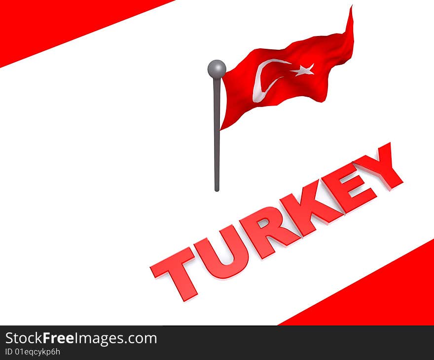 Turkey flag and map