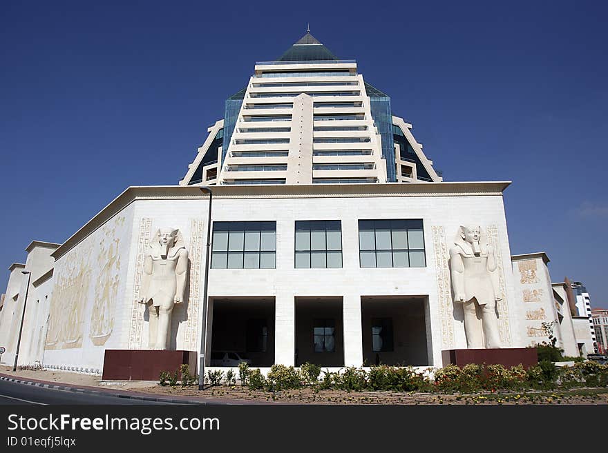 Building of dubai pyramid market, wafi moll