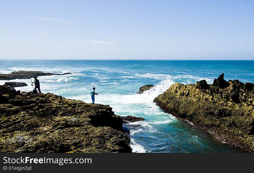 Fishing In Cabo Raso,  Cascais, Portugal