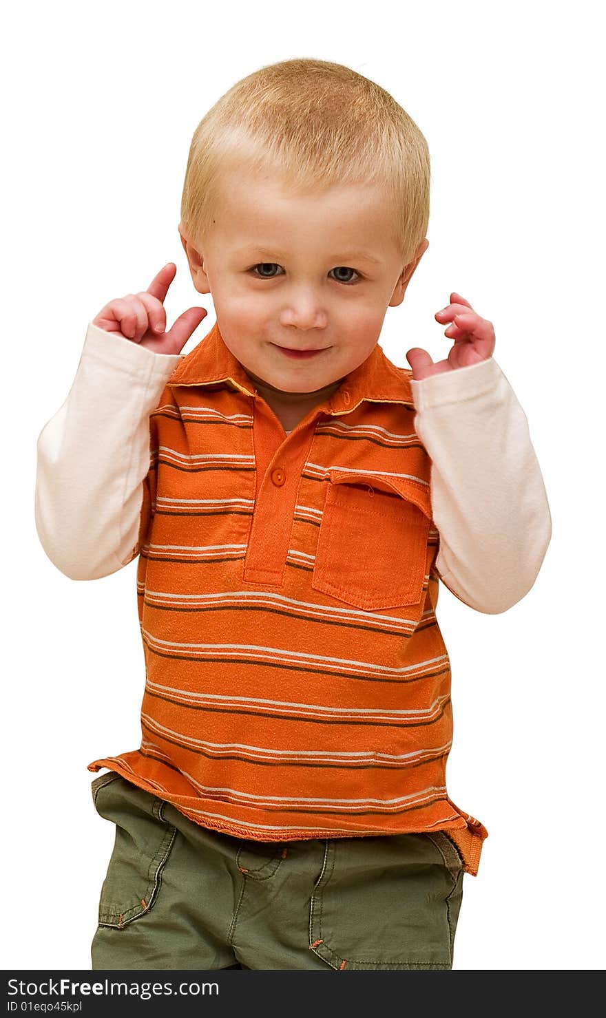 Boy skillfully laughing during the game. Isolated on white background. Studio work. Boy skillfully laughing during the game. Isolated on white background. Studio work.