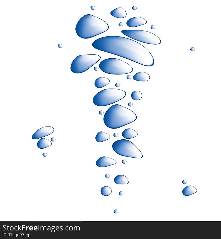 Blue water bubbles vector illustration