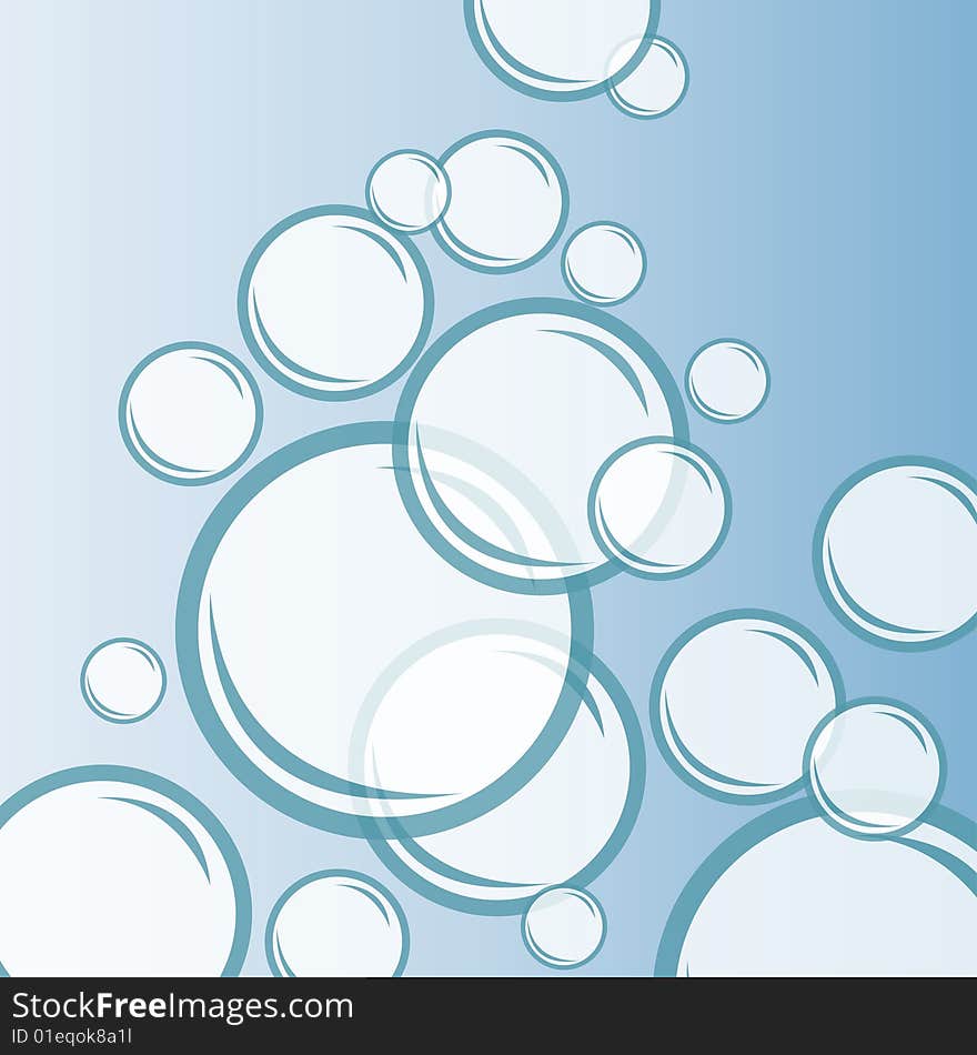 Blue bubbles fully editable vector illustration