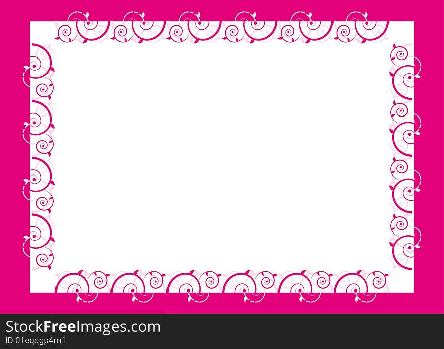 Frame design, Center piece (Design Element frame) in pink