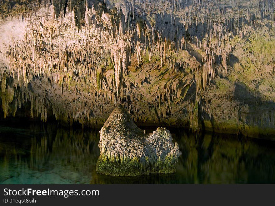 A rock in an underground cave, looking like an iceberg , in Bermuda. A rock in an underground cave, looking like an iceberg , in Bermuda.