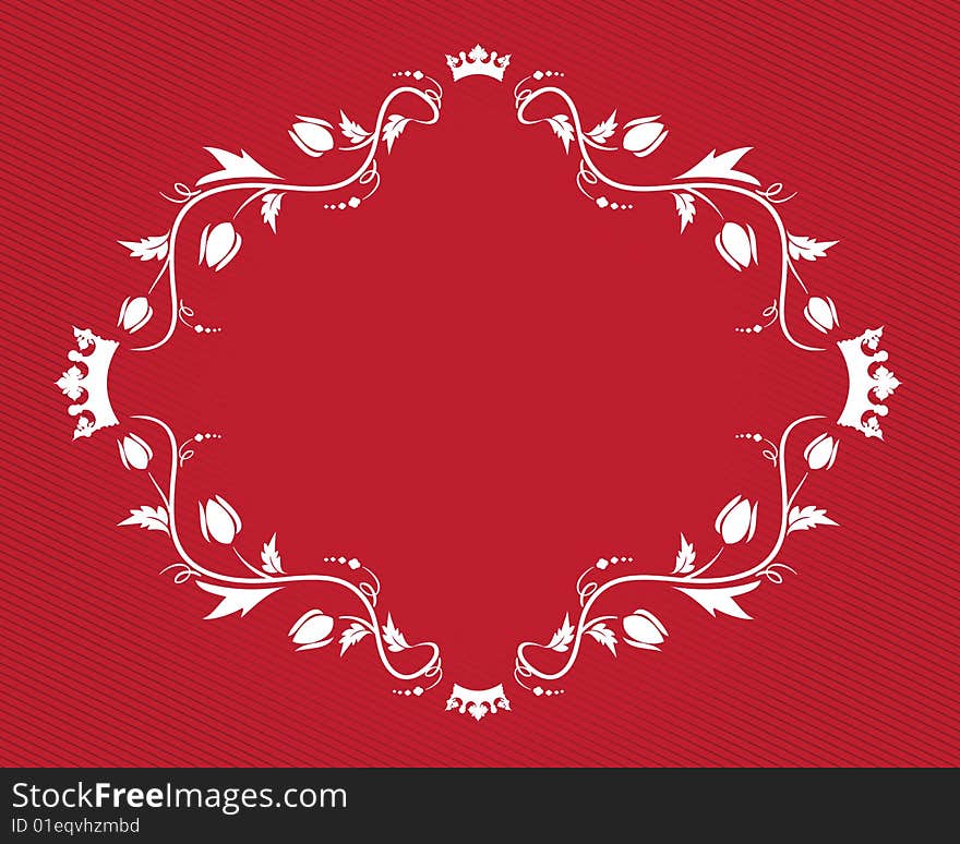 Floral banner on the red background