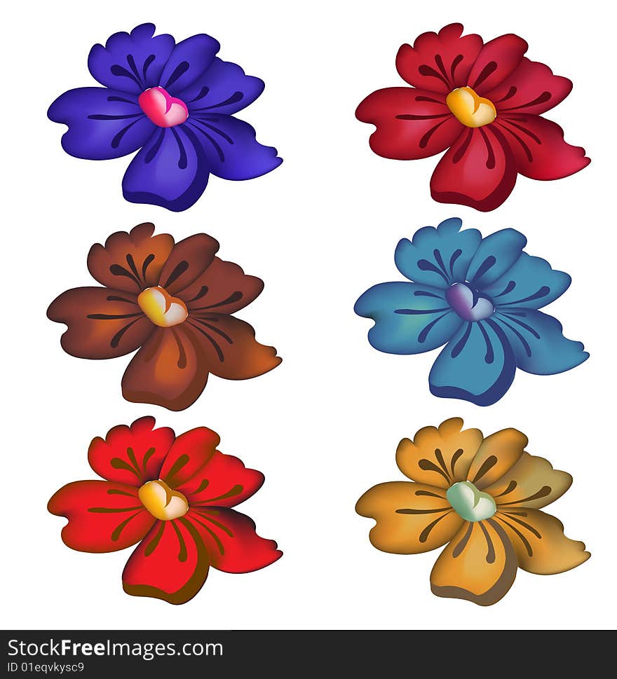 Vector illustration of  funky abstract flowers. Vector illustration of  funky abstract flowers