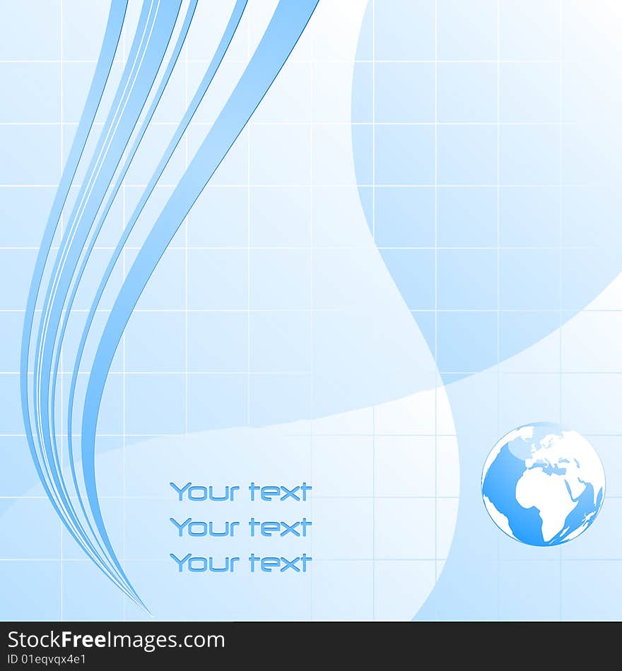 Light blue abstract background with a globe