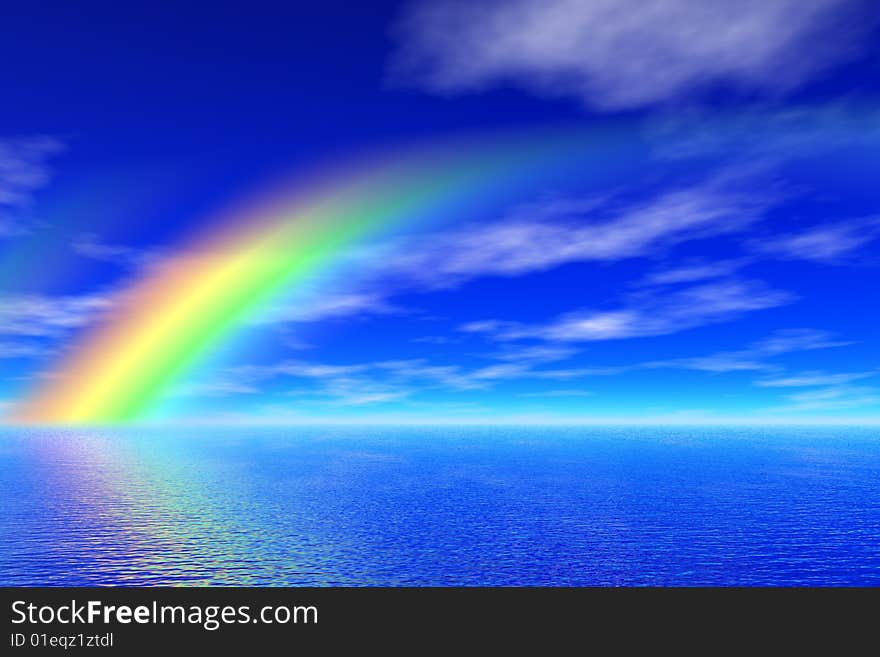 Rainbow In The Sea