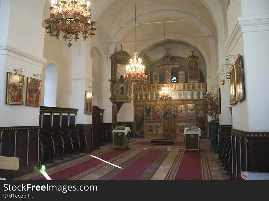 Old orthodox church interior, Kragujevac, Serbia