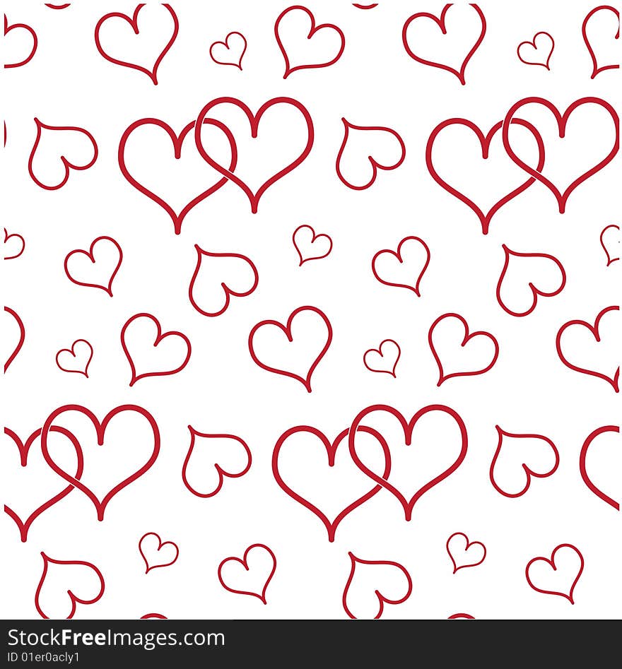 Seamless background with red hearts. Seamless background with red hearts