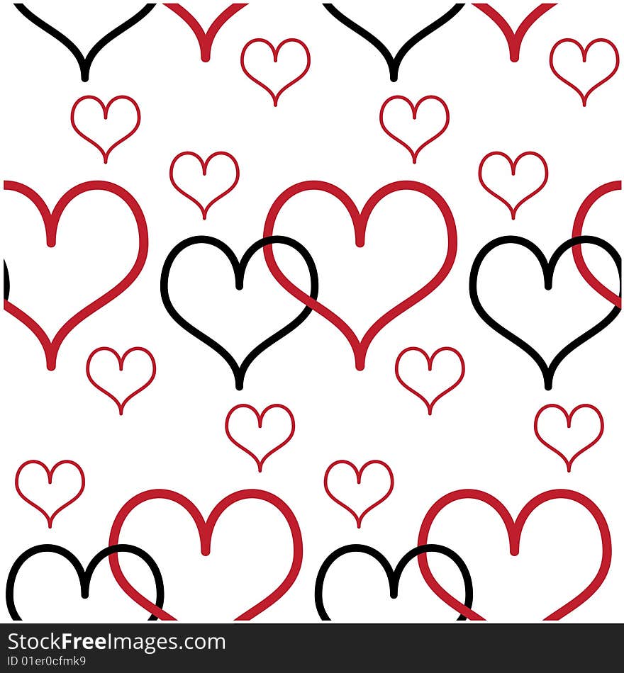 Seamless valentine background with hearts