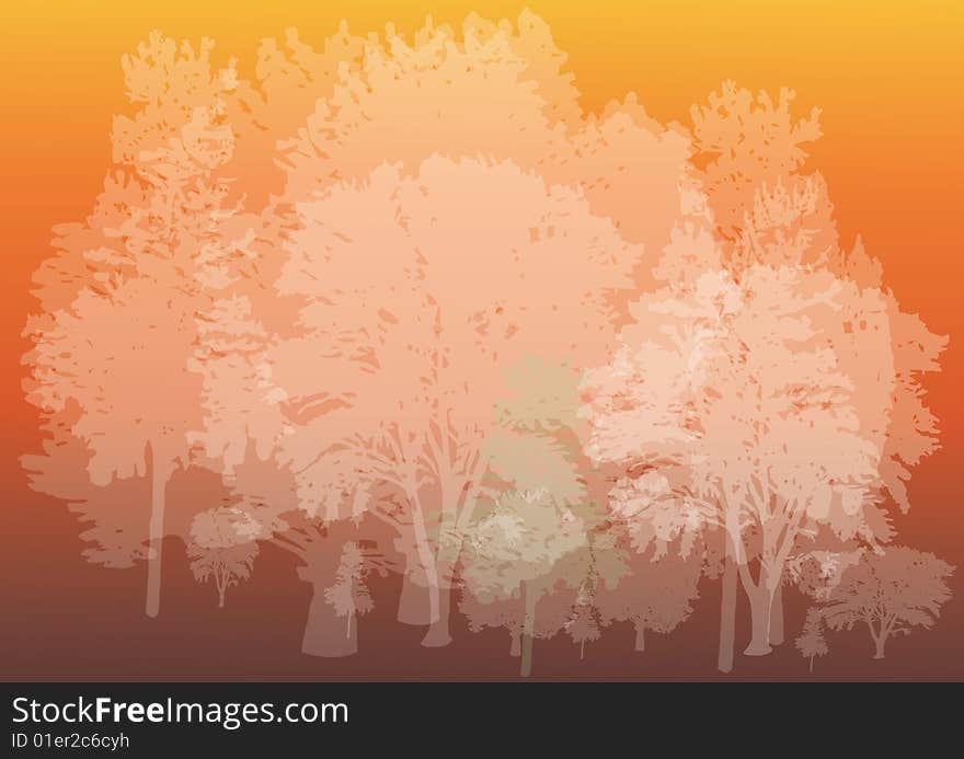 Colorfull background with transparant trees illustration. Colorfull background with transparant trees illustration