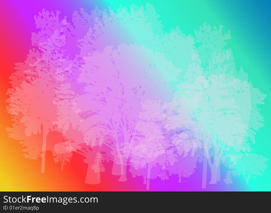 Colorful background with transparant trees. Colorful background with transparant trees