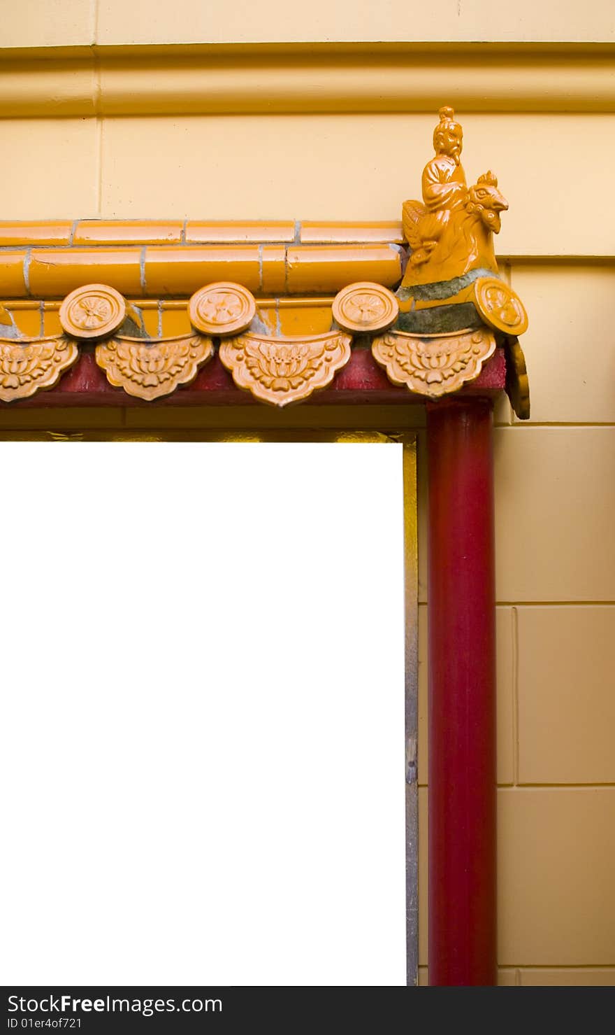 A detail of a Chines temple in Amsterdam, Netherlands, copy space