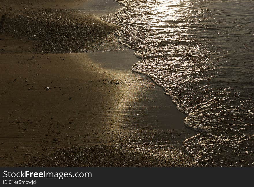 Reflection off of water at the beach. Reflection off of water at the beach