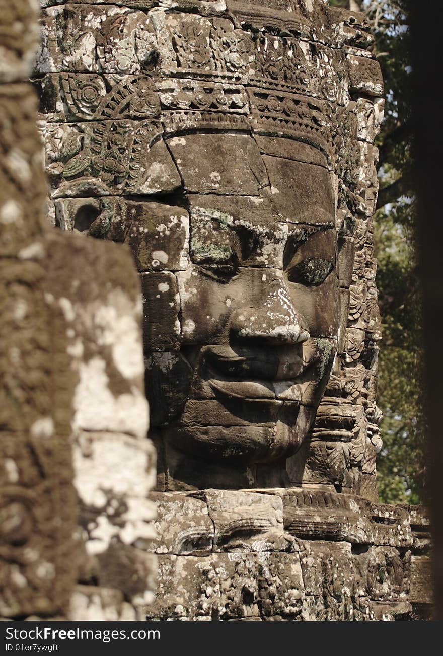 Khmer Smile in Bayon Wat,Siem Riep,Cambodia