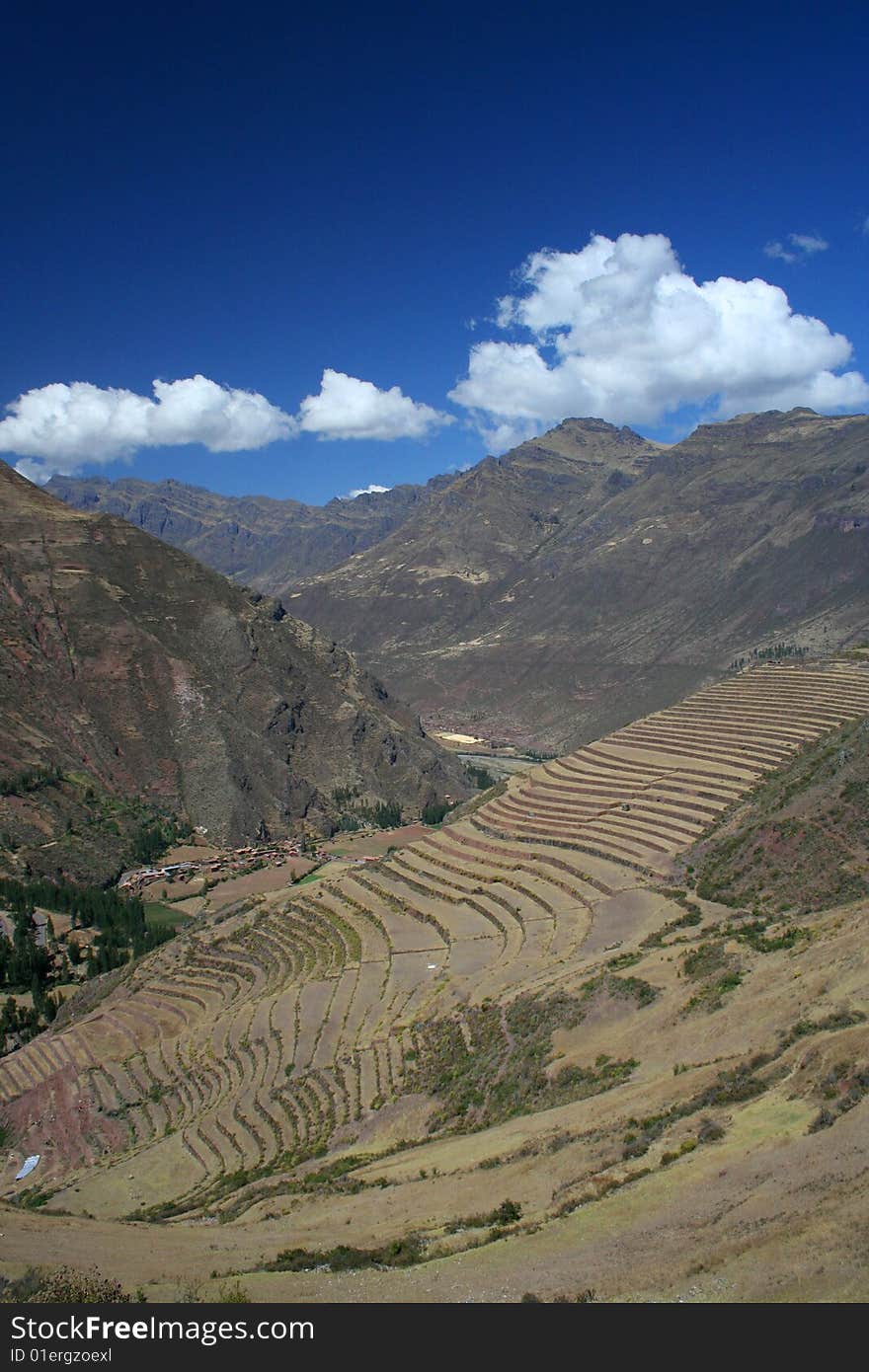 Inca terraces in pisac (peru). Inca terraces in pisac (peru)