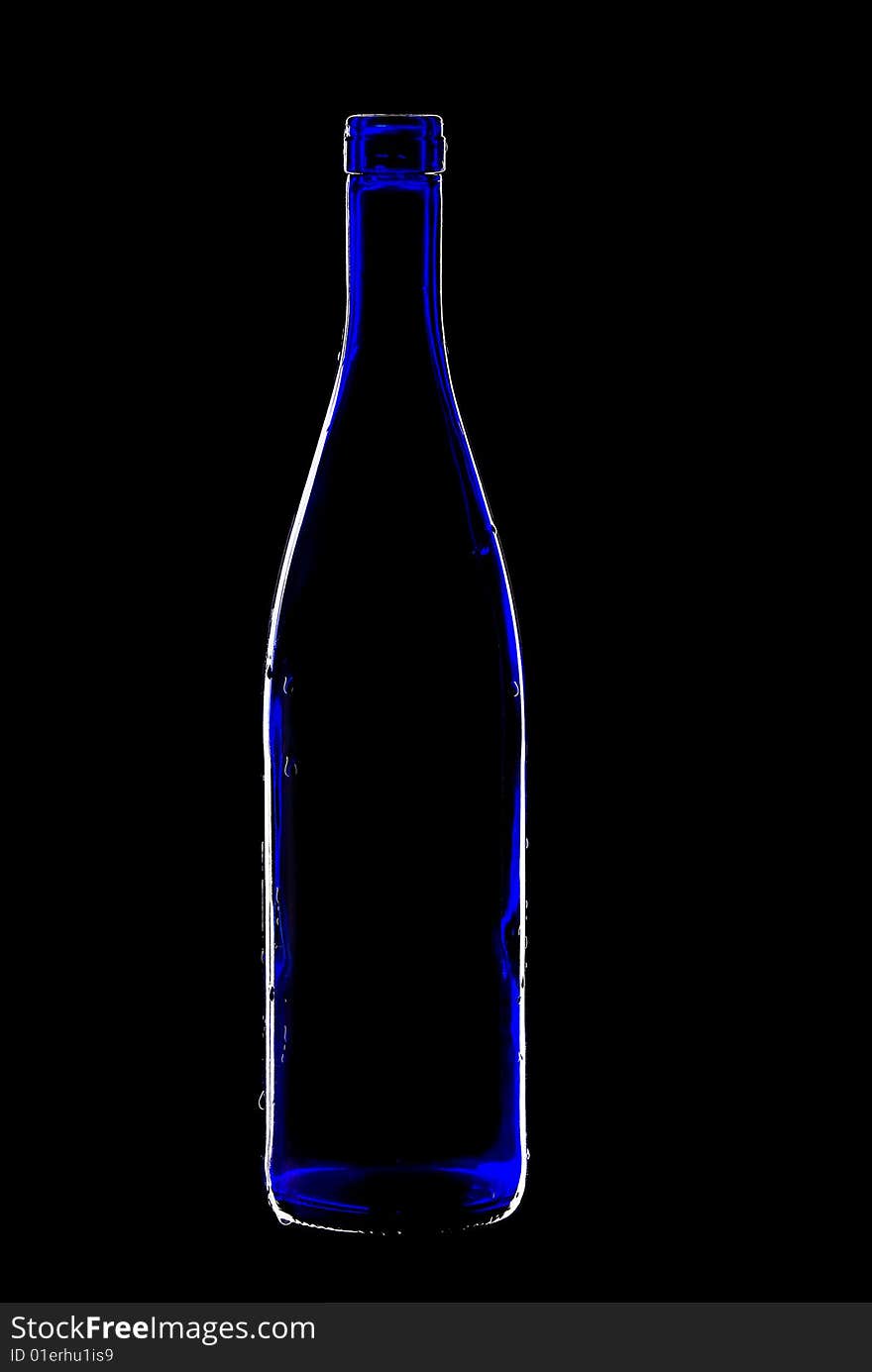 Empty bottle of wine isolated over white background