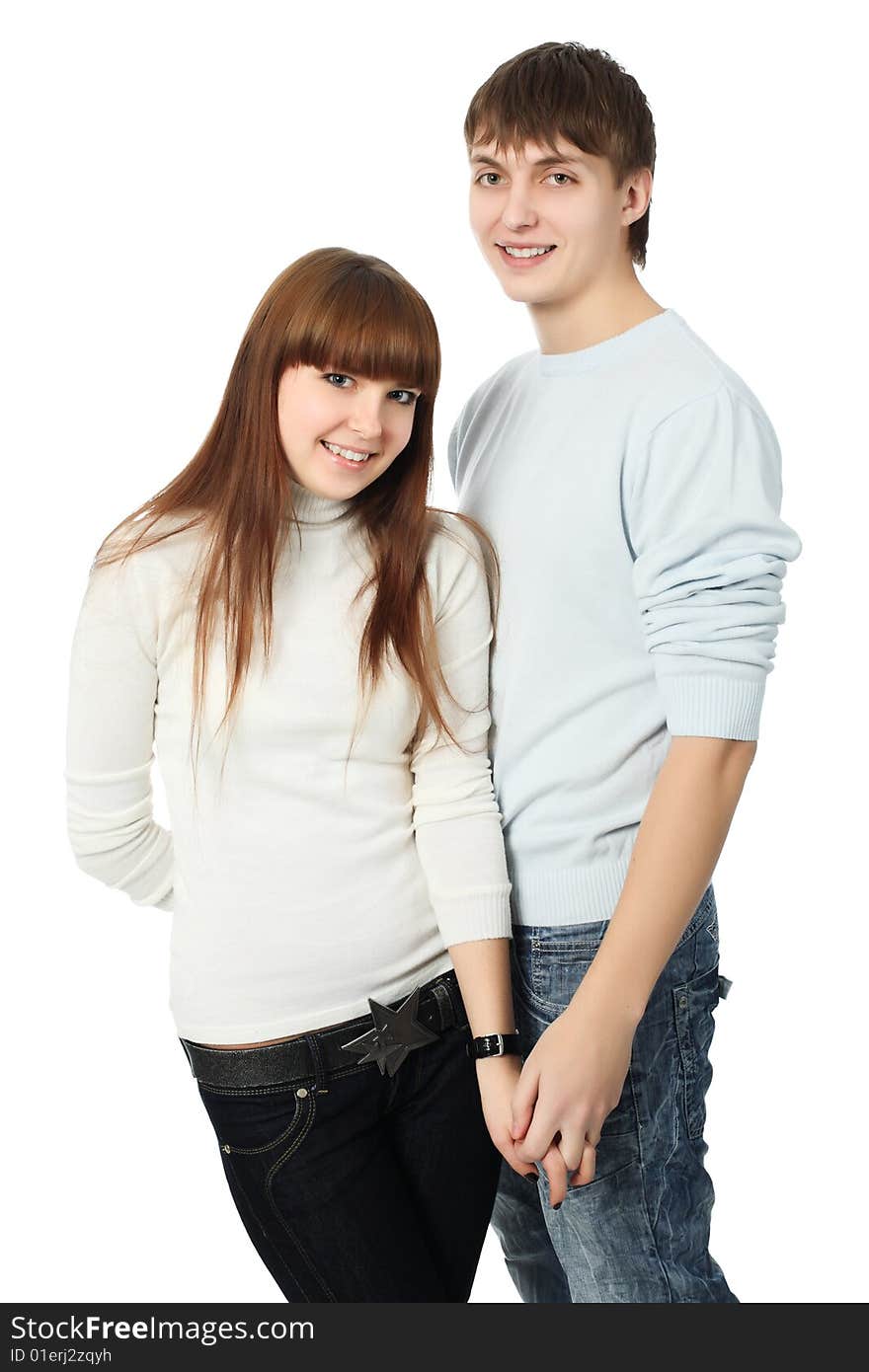 Portrait of young people in love. Shot in a studio. Portrait of young people in love. Shot in a studio.