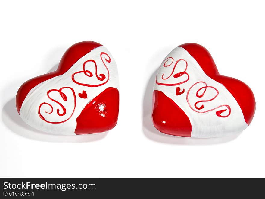 Ceramic hearts with a pattern