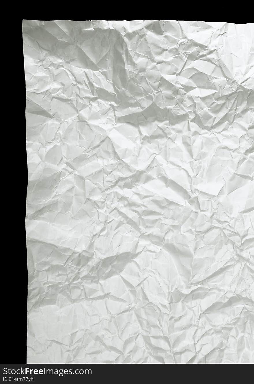 Empty crumpled paper close up