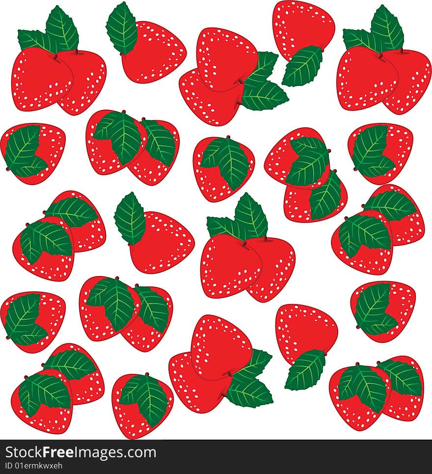 This is a strawberry seamless with isolated white background. This is a strawberry seamless with isolated white background