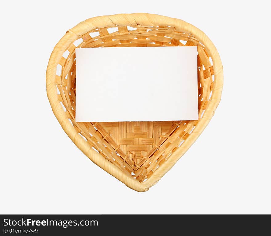 Heart-shaped basket with sheet