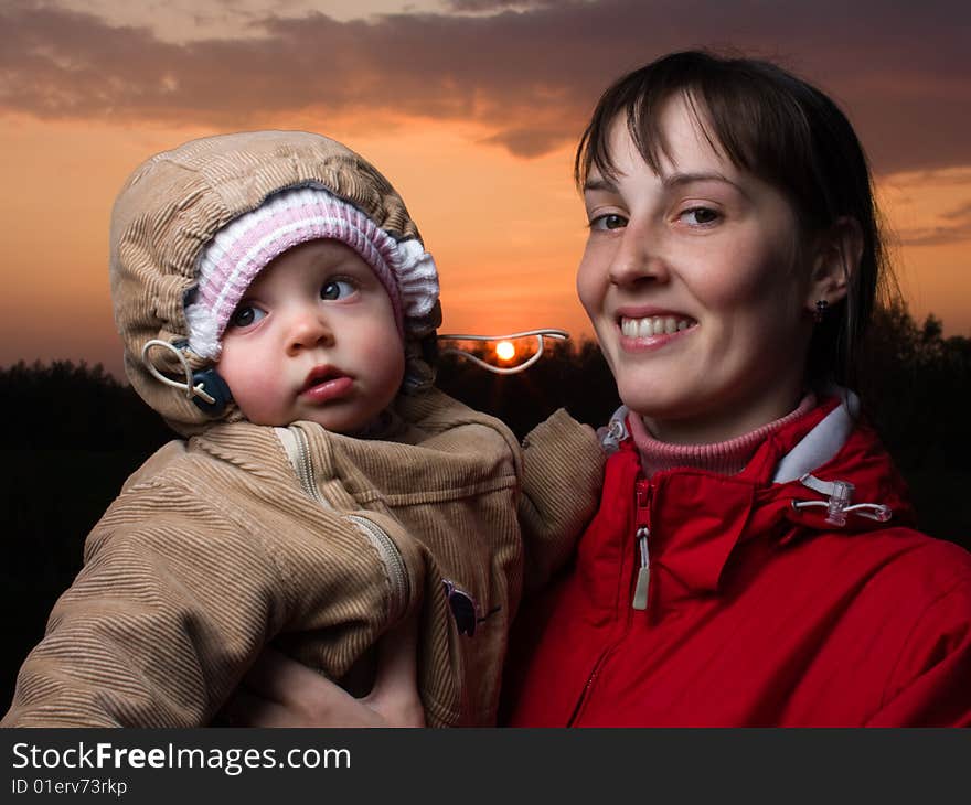 Baby with mom