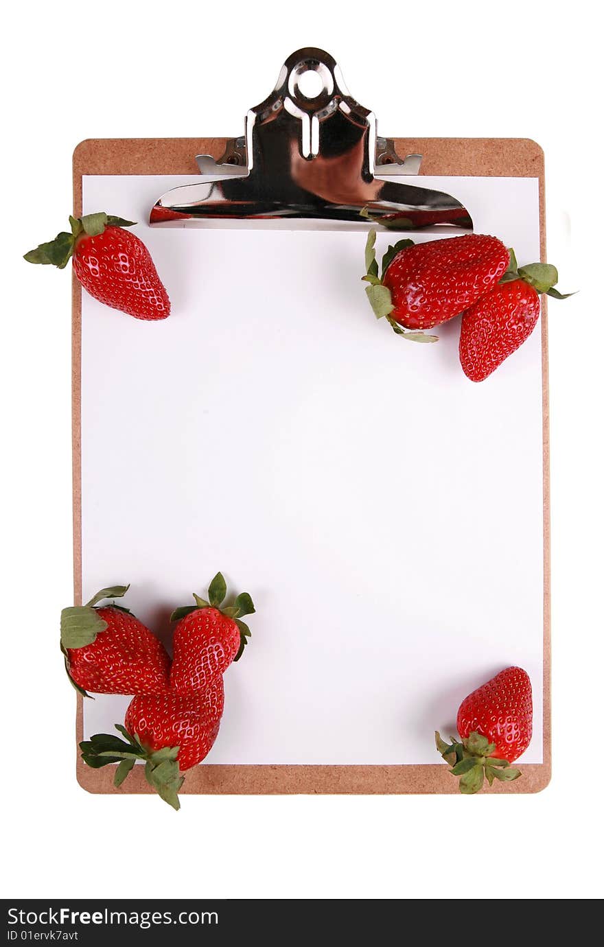 Strawberries on clipboard