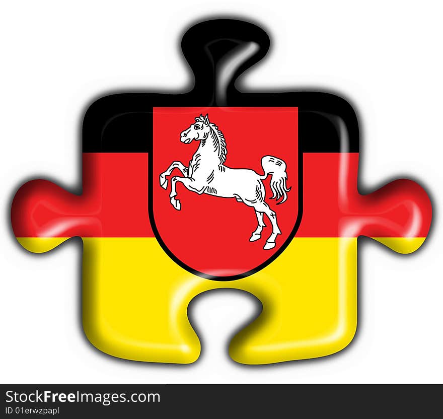 Lower saxony button flag - 3d made. Lower saxony button flag - 3d made