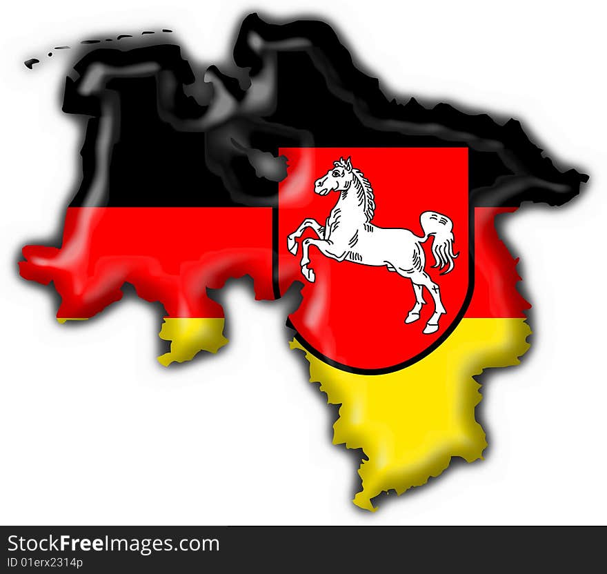 Lower saxony button flag map shape