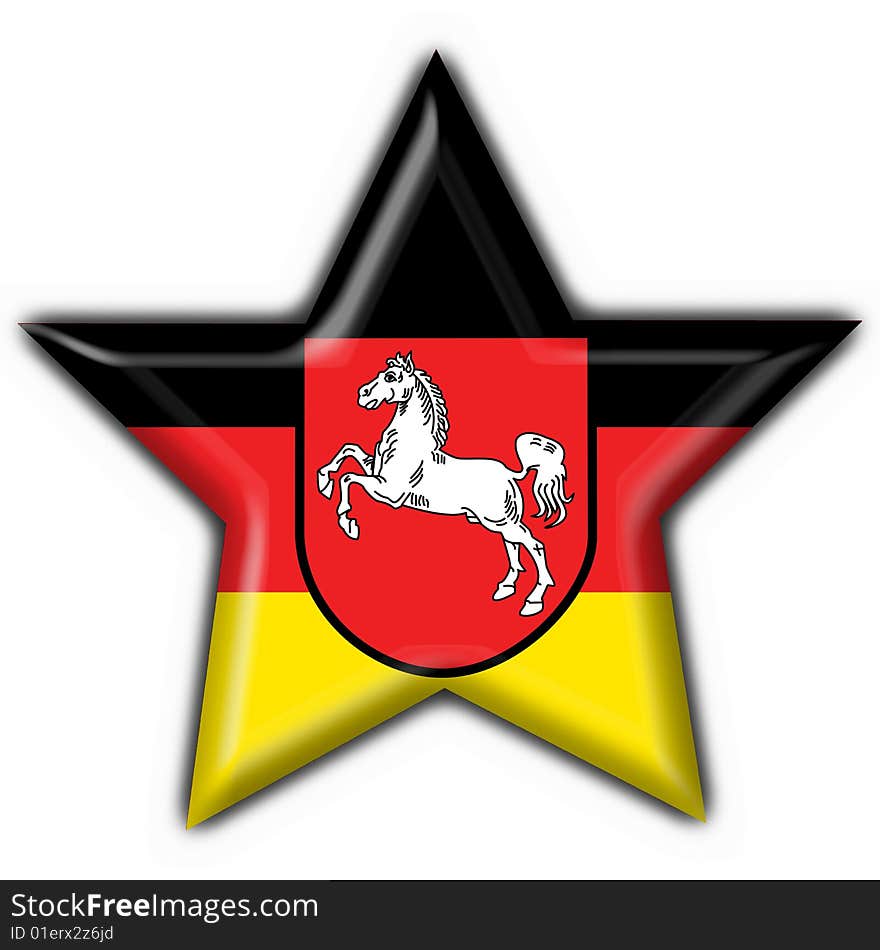 Lower Saxony Button Flag Star Shape